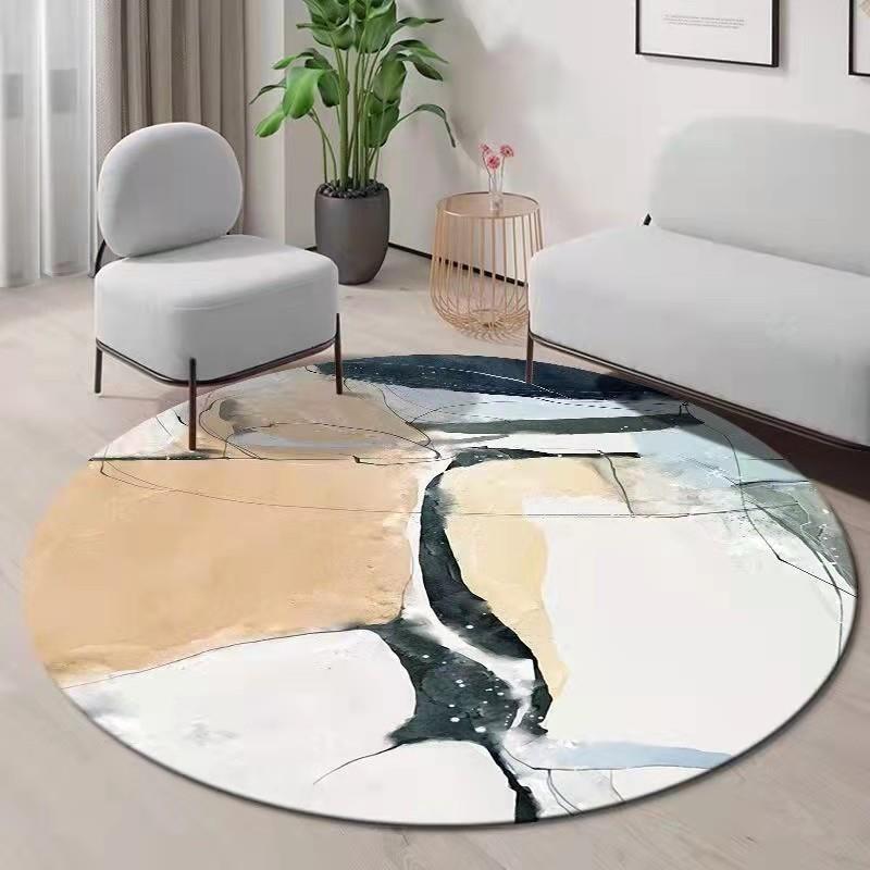 水晶绒地毯圆形大面积轻奢客厅毯茶几飘窗吸水耐脏易清洗地毯