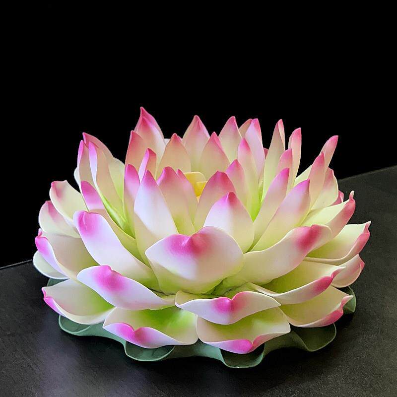 佛堂摆件莲花荷花供佛观音佛像供花佛桌彷真花仙堂装饰品大厅鱼缸