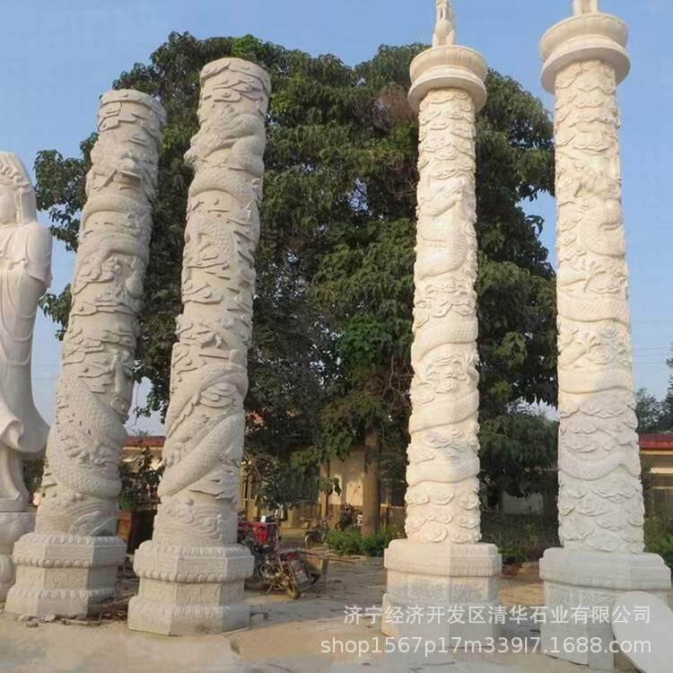 石雕龙柱青石广场文化柱浮雕盘可上门安装龙柱祥云浮雕华表定规格