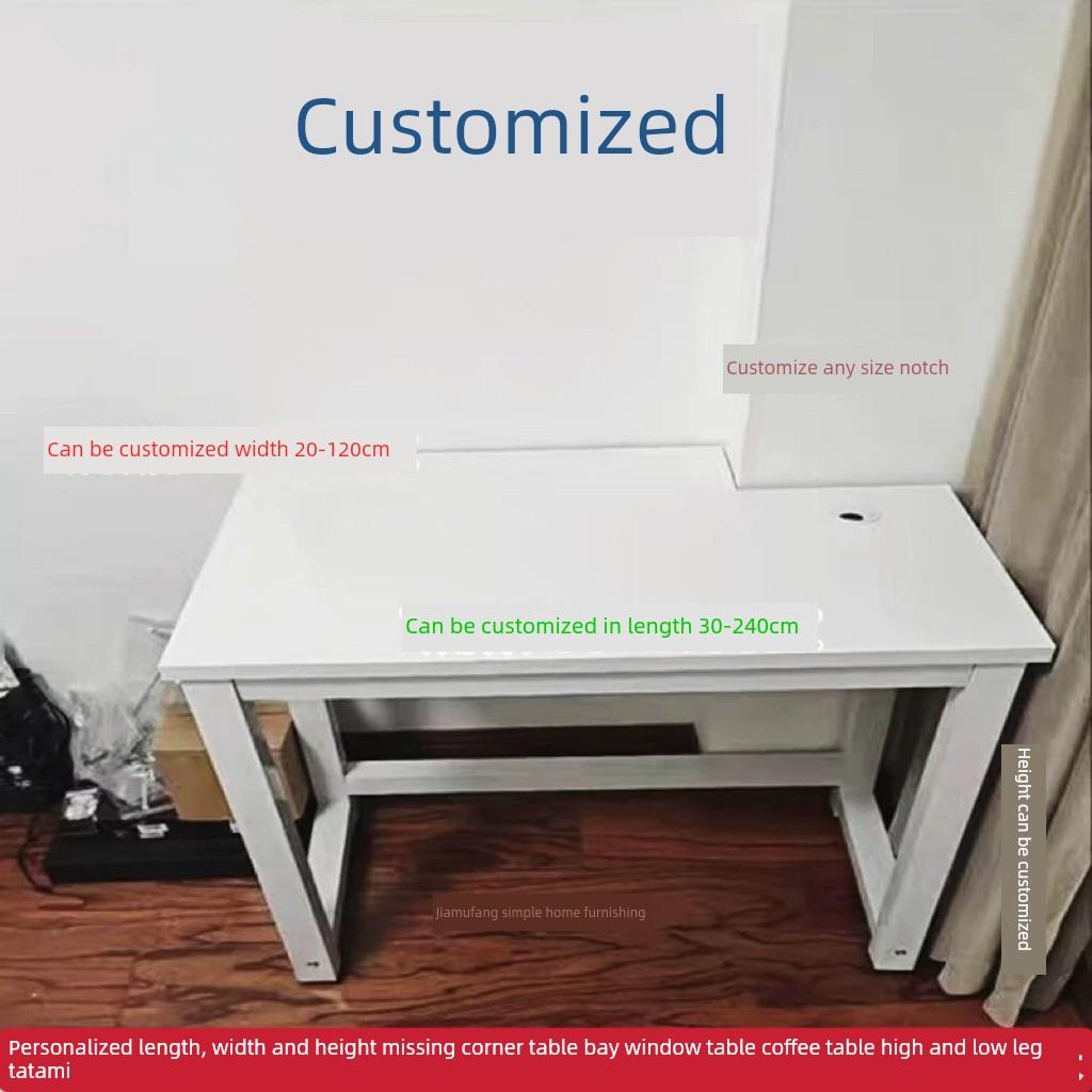 定制不规则桌子缺角书桌电脑桌飘窗高低脚凹凸墙角桌高70/75/80cm