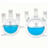 全包半包双层夹套圆底烧瓶单口二口三口四口夹套双层反应釜反应瓶