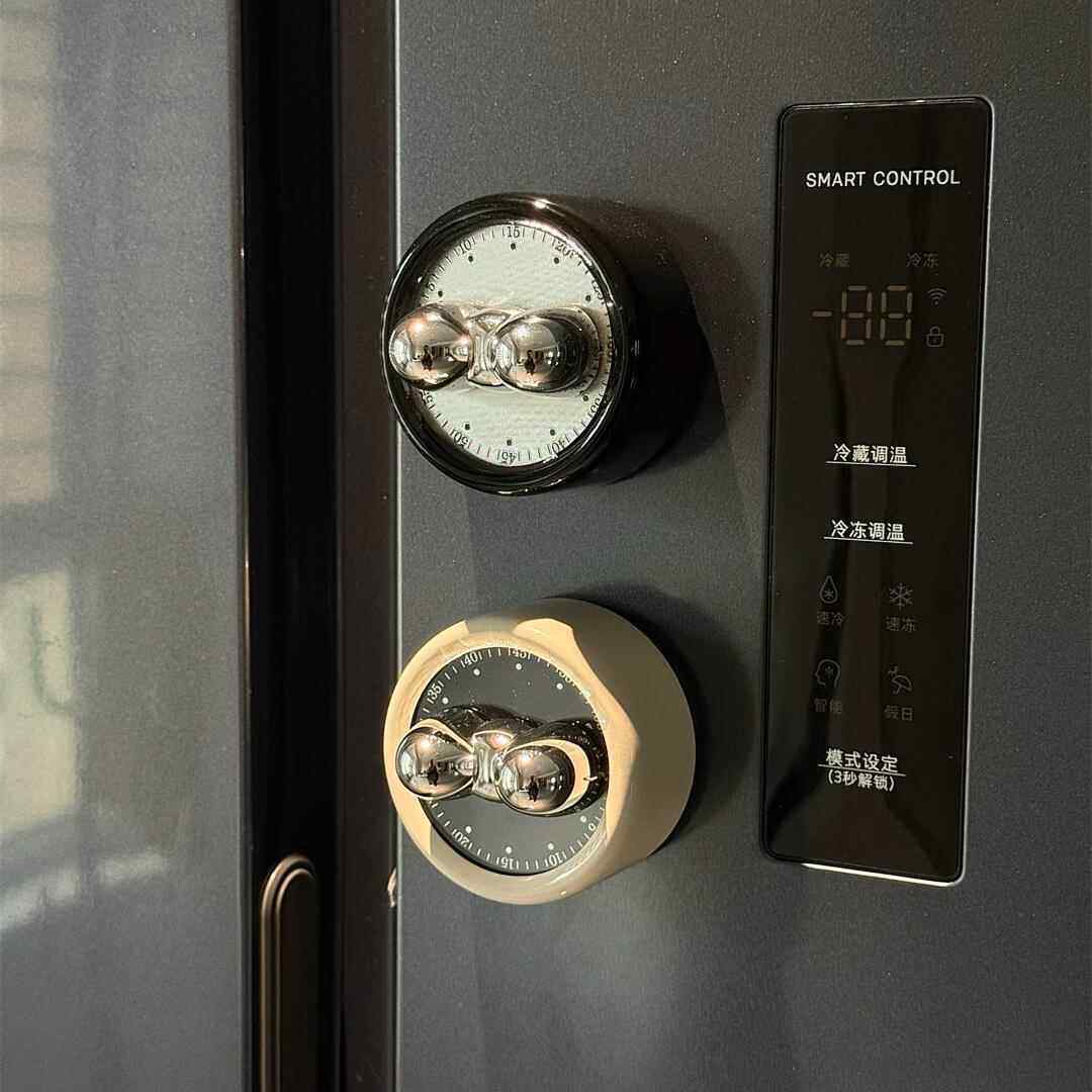 磁吸计时器厨房冰箱贴烘焙闹钟可视化定时器黑白配色