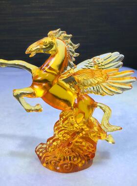 琉璃马摆件工艺品马到成功飞天马飞马高档家居装饰品客厅办公室礼