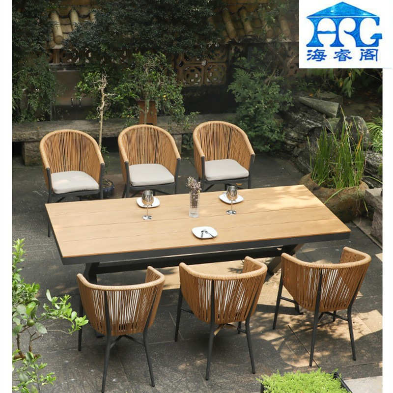 户外藤椅子庭院阳台露天花园酒桌椅简约休闲室外创意北欧长桌组合
