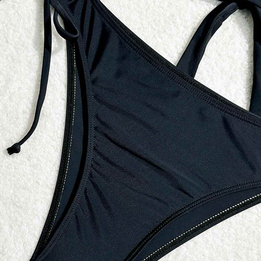 Sexy rainbow swimsuit black striped triangle bikini sexy