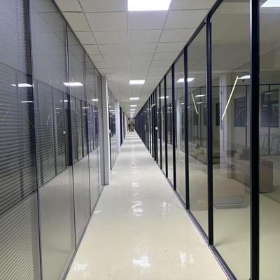 需定制杭州办公室玻璃隔断铝合金屏风双层百叶钢化透明磨砂玻璃隔