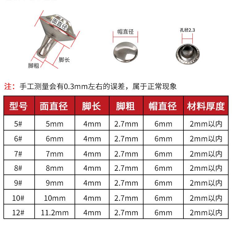 带钻撞钉安装工具A钻铜铆钉手打磨具水钻叻色做管钻手敲模具