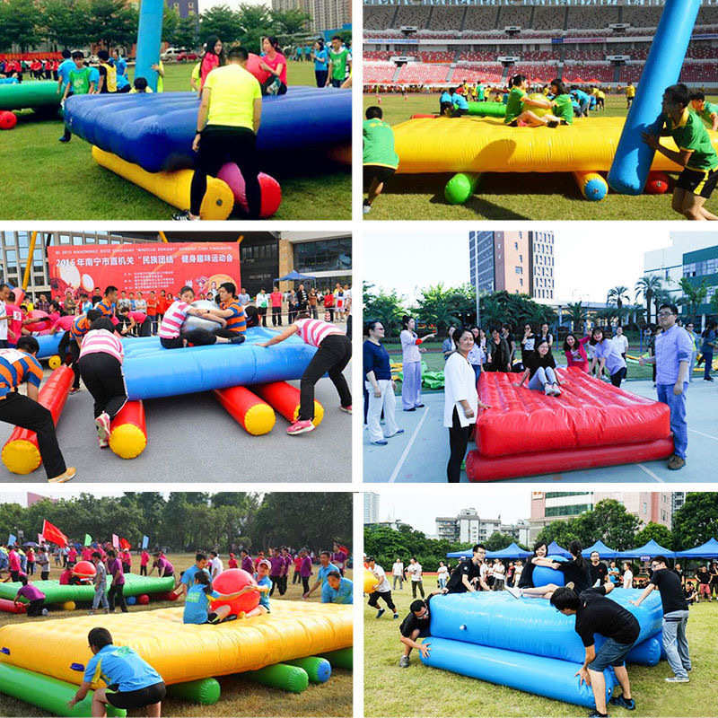 户外团建拓展趣味运动会道具团队配合默契训练器材充气车轮滚