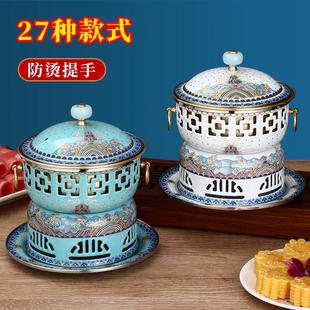 景泰蓝铜火锅单人酒精炉子小火锅一人一锅小型铜锅火锅家用纯铜