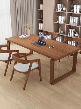 白蜡木餐桌全实木日式原木家用吃饭桌子客厅大长书桌工作台