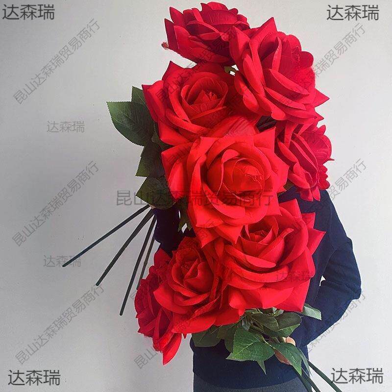 花一支巨大5YTb6tmG玫一束巨瑰大号巨型红玫瑰仿真假花超大号单花