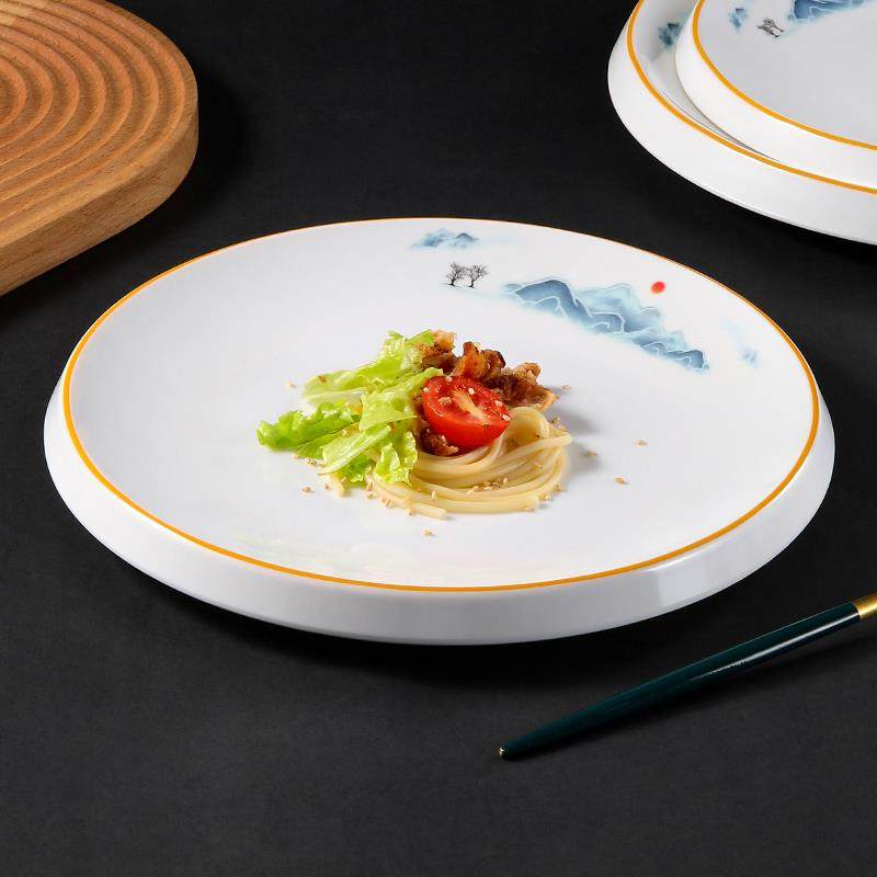密胺盘子彷瓷圆盘凉菜盘意境菜餐具酒店饭店专用饭厅炒盘子子商用,餐饮具,盘,淘宝优惠券,粉丝福利购,淘宝优惠卷