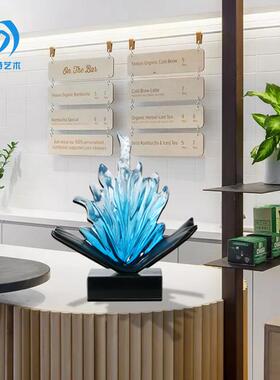 厂订家购透明树楼脂冰晶雕塑户酒店庭院外大堂售处软装艺冰晶术工