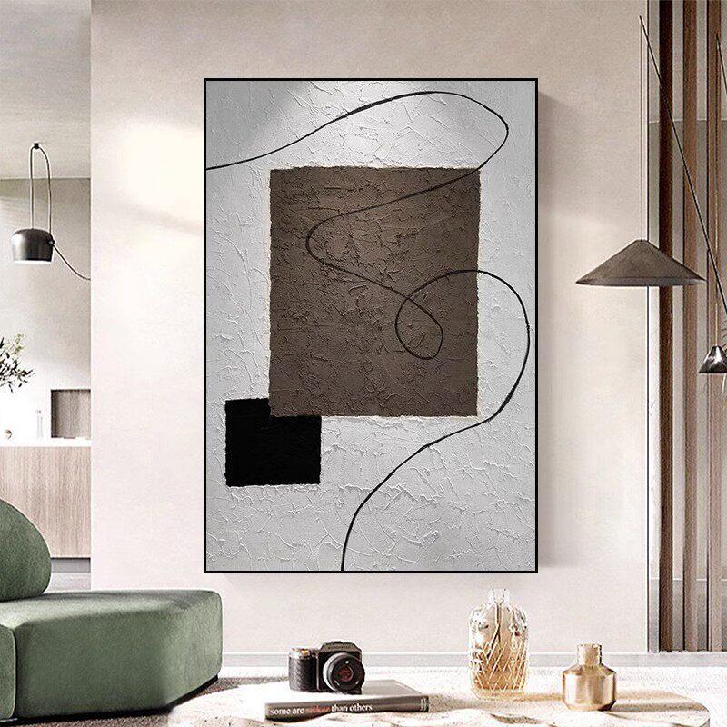 大芬油画村纯手绘油画抽象立体肌理画客厅装饰画简约入户玄关挂画