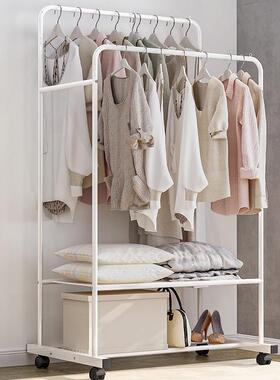 式简易双柜挂衣架杠折叠衣服架VTB宿舍出租房衣家用卧室收纳现代