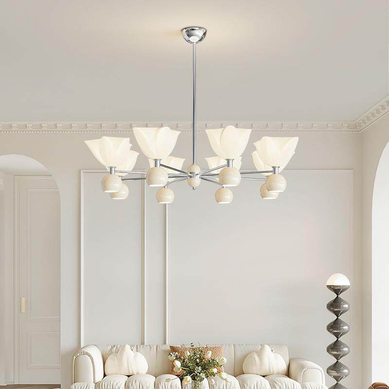 全光谱奶油风极简花蕾吊灯简约客厅灯饰温馨浪漫氛围感大厅餐厅灯