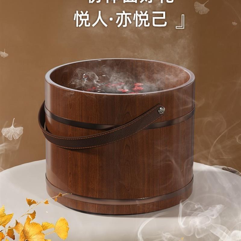 手提泡脚桶木桶泡脚木桶香柏木洗泡脚盆过小腿家用实木新洗脚盆款
