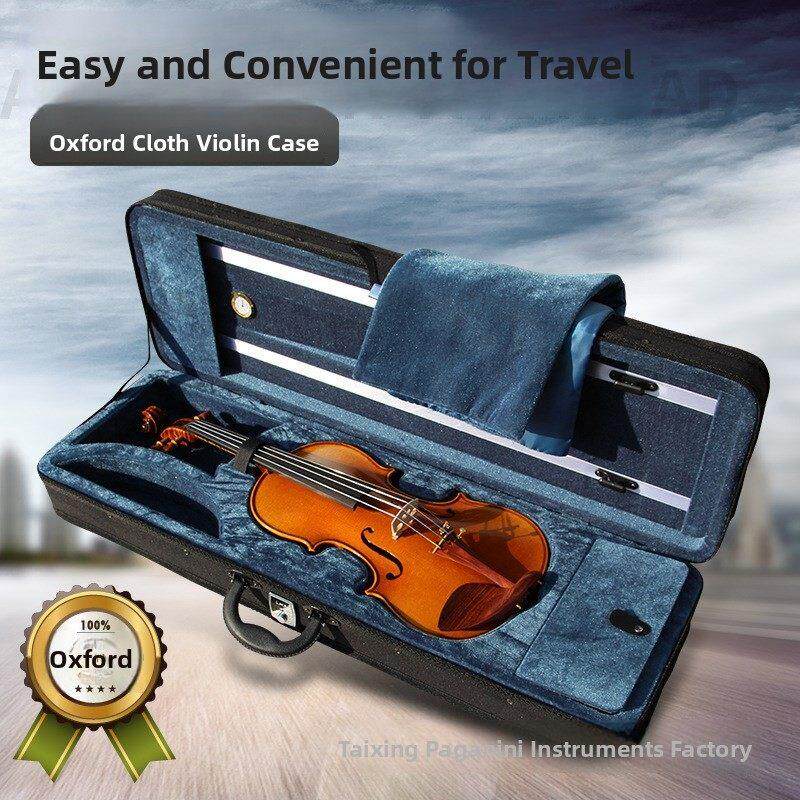 小提琴盒方琴盒子双背带锁湿度计1/8 1/4 1/2 3/4 4/4轻便提琴盒