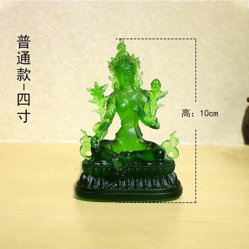 绿度母观音菩萨佛像摆件佛堂客厅居家供奉尼泊尔古法琉璃密宗佛像