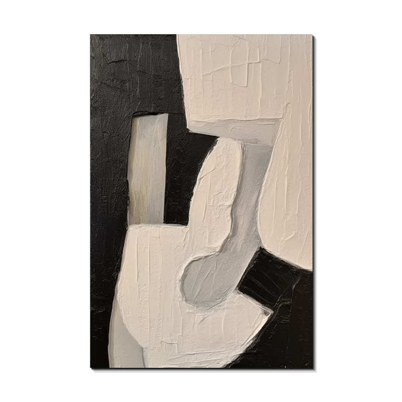 纯手绘油画简约肌理客厅装饰画现代抽象玄关手绘画餐厅立体挂画图片