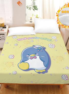 可爱卡通山姆鹅晶绒床笠冬季保企暖女生水保寝室KFB儿童宿舍床垫