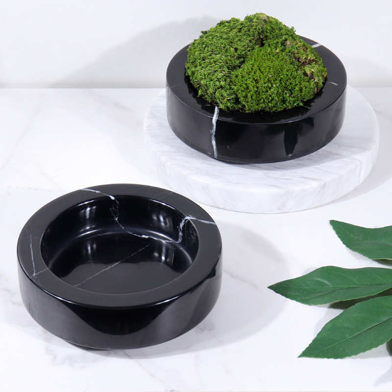 大理石花盆多肉植物微景观盆栽家居园艺客厅玄关桌面软装饰品摆件