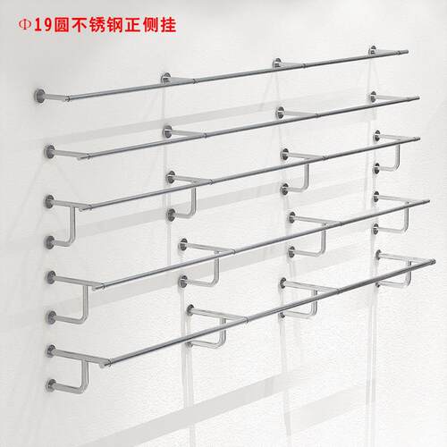 服装店展示架童装女装壁挂式墙上货架正挂不锈钢银色侧挂内衣架子