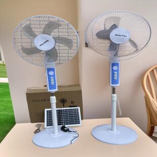 现货厂家直销Solar 台落地扇 Fan太阳能电风扇16寸无线家用立式