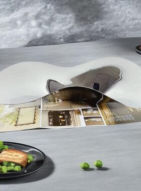 欧式银色304不锈钢不规则流线果盘托盘摆件厨房餐厅样板房软装饰