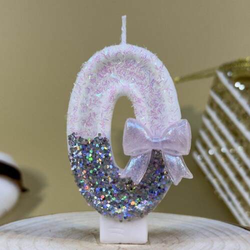 Birthday Party Number Candles Glit Gold Pink Crown Candle