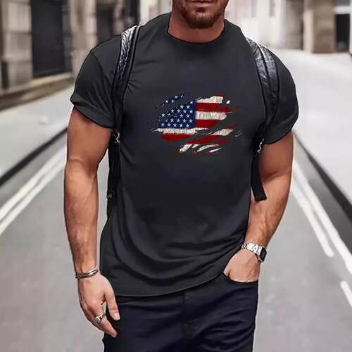 Men's Letter Faith Print Short Sleeve Tee