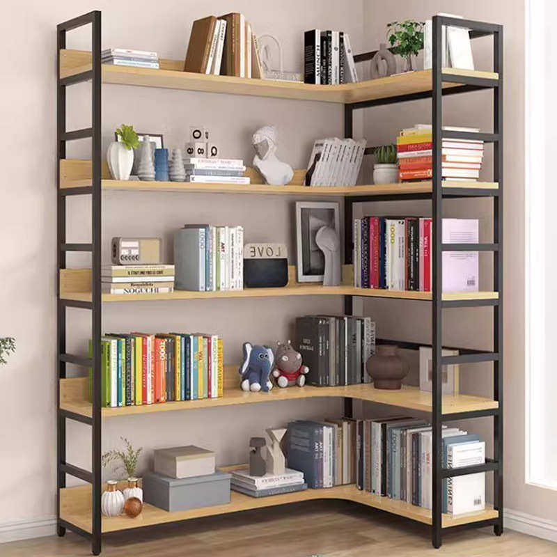 家用多层书柜铁艺置物架转角书架落地储物架子简易钢木货架收纳架,家装主材,置物架,淘宝优惠券,粉丝福利购,淘宝优惠卷