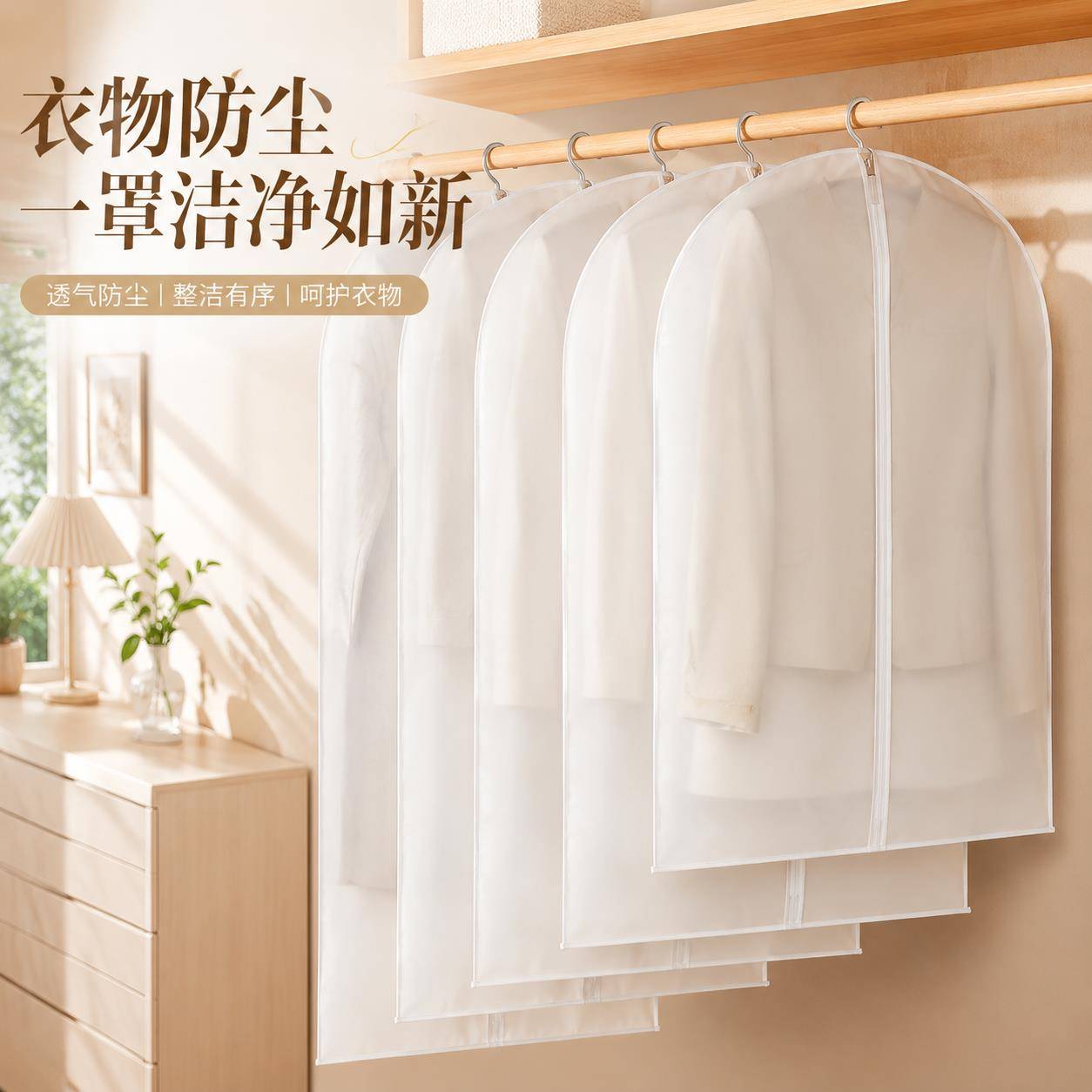 衣架带防尘罩衣物大衣西装外套挂衣带可水洗家用卧室衣柜服装收纳
