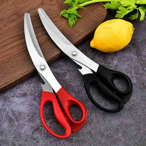 弯刃韩式烤肉剪刀多功能厨房剪刀不锈钢烧烤剪厨房蔬菜食物剪
