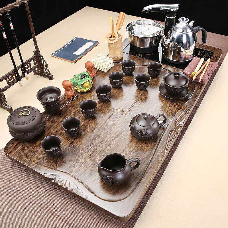 实木茶盘全自动茶具套装家用客厅功夫泡茶台整套办公一体茶海大号