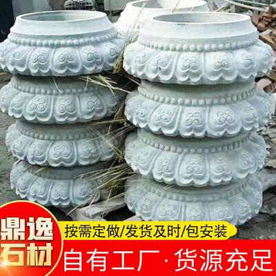 供应圆形实心青石柱墩空心青石柱墩石古建筑寺庙大殿柱子包柱石
