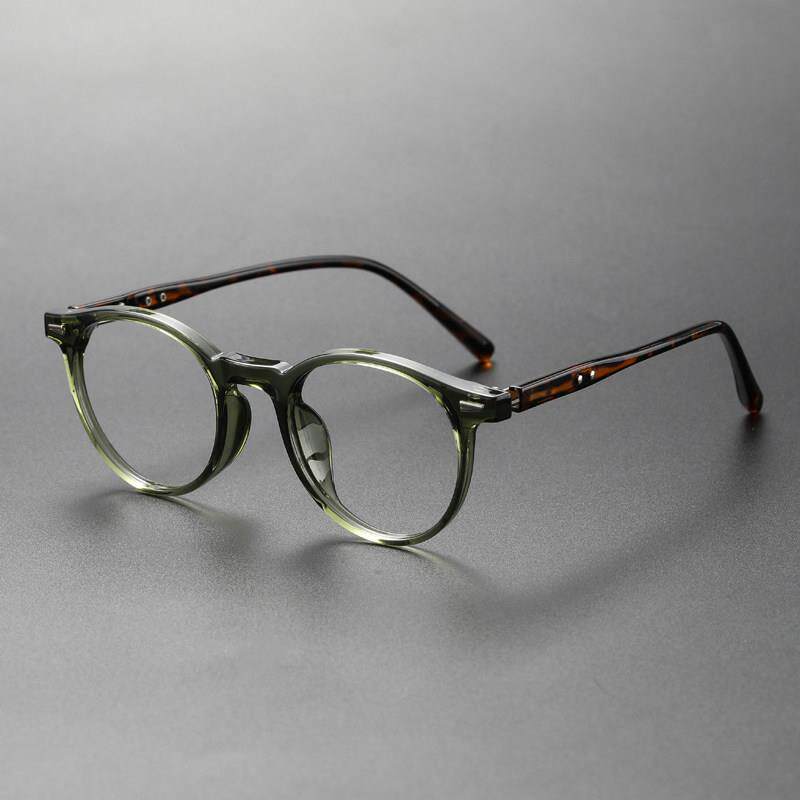 木九潮款近视眼镜男框弹簧腿覆古板材架显瘦女可配防蓝光变色防雾