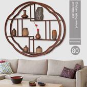 置物架墙上 壁挂式 博古架小多宝阁鸡翅木实木现代中式 简约挂墙式