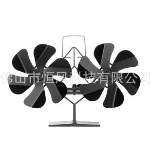 12叶双头热动力壁炉风扇,双胞胎风扇壁炉风扇
