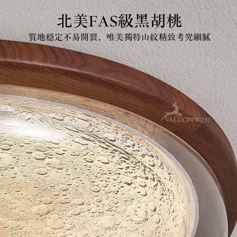 月球灯黑胡桃木卧室灯现代简约中式主卧书房儿童房圆形护眼吸顶灯,家装灯饰光源,智能吸顶灯,淘宝优惠券,粉丝福利购,淘宝优惠卷