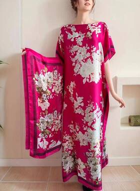Women'S Floral Print Long Scarf, Elegant Soft Comfortable