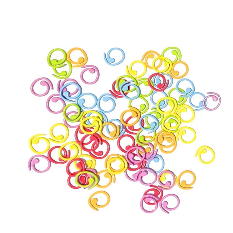 金属彩色记号圈 饰品弹簧圈小号编织开口式豆芽 金属烤漆记号扣