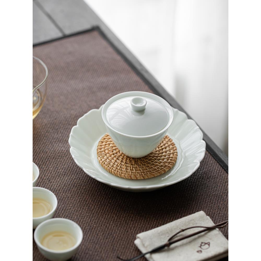 中国壶架壶垫陶瓷干泡桌茶盘家用紫砂壶架底茶壶垫抬高壶茶盘
