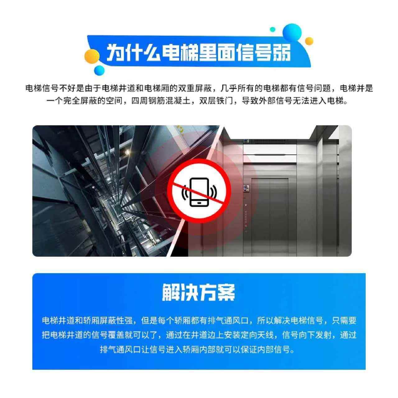 电梯没信号小区出租房验收电梯手机信号放大器增强接收全网通信号