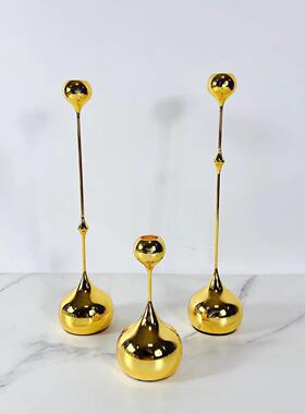 北欧金水滴烛术台摆件简约样板属房6165厅创意艺软客装饰品