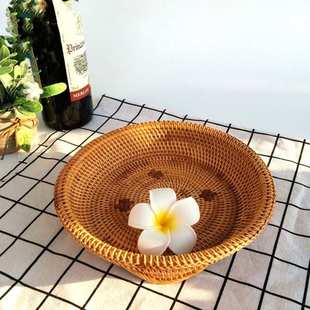 越南藤编收纳盒精编收纳盘果盘果篮茶道零配 厂家批发