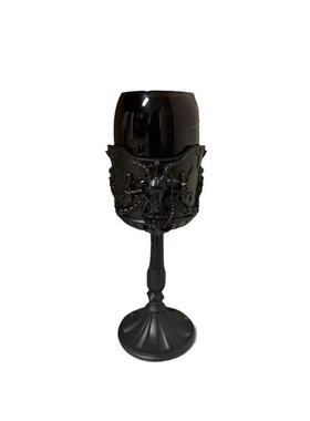 新品欧式原ks暗黑哥特亚文化巴风特五芒星骷髅玻璃复古高脚杯