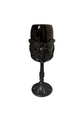 新品欧式原ks暗黑哥特亚文化巴风特五芒星骷髅玻璃复古高脚杯