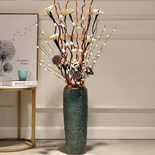 落地花瓶家居插花装 大号小号花瓶摆件 饰品现代简约景德镇陶瓷欧式