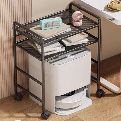 扫地机器人置物架家用客厅储物柜子卧室储藏室多层落地铁艺收纳架